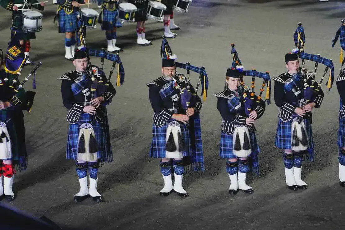 Rochester Caledonian Pipe Band performs at Olde Brick House on March 17, 2025